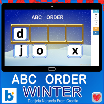 Preview of Winter Alphabetical Order Alphabet Ordering ABC Lowercase Letters Boom™ Cards