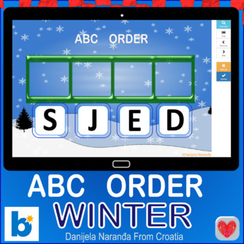 Preview of Winter Alphabetical Order Alphabet Ordering ABC Uppercase Letters Boom™ Cards