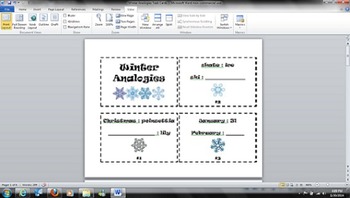 Preview of Winter Analogies - Common Core L.4.5 - Reading Task Cards