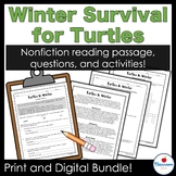 Winter Animal Adaptations Turtle Reading Comprehension Con