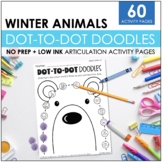 Winter Animals Articulation Dot-to-Dot Doodles Activity Pages