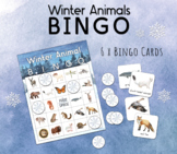 Winter Animals Bingo Game | Watercolor Hibernation, Migrat