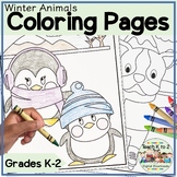 Winter Animals Coloring Pages Set 1- Large Designs for Kid