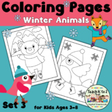 Winter Animals Coloring Pages Set 3 - 15 Large Designs for