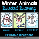 Reindeer, Polar Bear, Penguin Directed Drawing