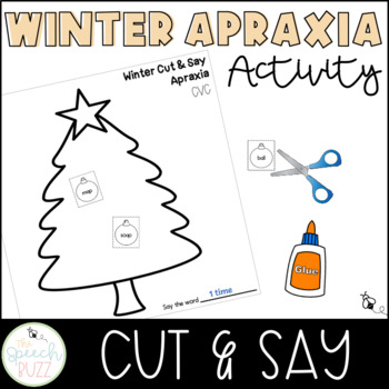 Preview of Winter Apraxia Cut and Say