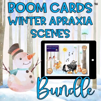 Preview of Winter Apraxia Scenes Boom Cards Bundle CV, VC, CVC & CVCV