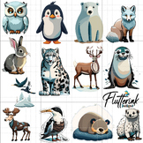 Winter Arctic Animals Educational Clip Art Set Printables