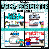 Winter Area and Perimeter Task Cards BUNDLE - Digital and 