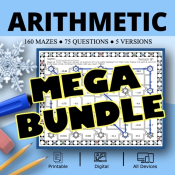 Preview of Winter: Arithmetic BUNDLE Maze Activity