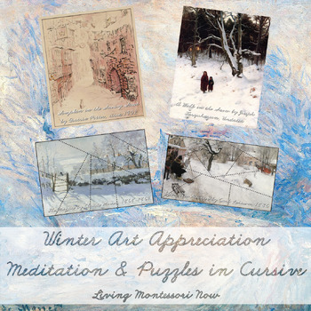 Preview of Winter Art Appreciation - Meditation and Puzzles in Cursive