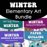 Winter Art Lesson Bundle for Elementary Teachers and Art S
