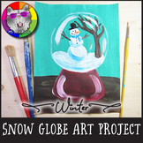 Winter Art Lesson, Snow Globe Painting, Art Project Activi