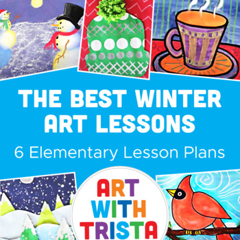 Preview of Winter Art Lessons - 6 Elementary Lessons with Winter and Christmas Themes