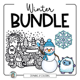 Winter Art Lessons • Art Activity Bundle with Drawing & Coloring