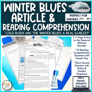 Preview of Winter Article & Reading Comprehension - The Winter Blues