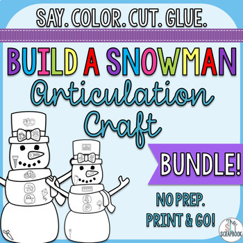 Preview of Winter Articulation Craft- Build a Snowman Bundle- No Prep Craft