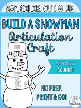 Preview of Winter Articulation Craft- Build a Snowman- f v s z sounds