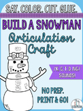 Winter Articulation Craft- Build a Snowman- k g t d 'ng' sounds