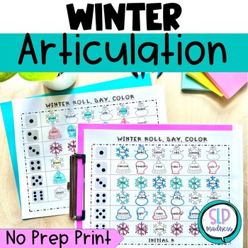 Preview of Winter Holiday Speech and Language Therapy Articulation Activities Worksheets