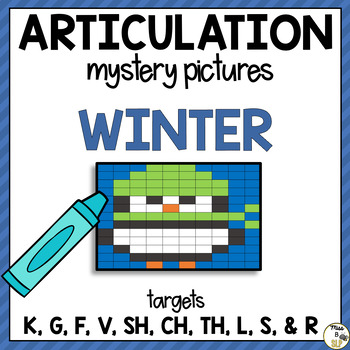 Preview of Winter Articulation Mystery Pictures for Speech Therapy