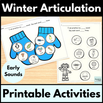 Preview of Winter Articulation Printable Activities for Early Sounds in Speech Therapy