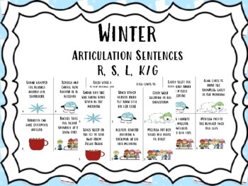 Preview of Winter Articulation Sentences