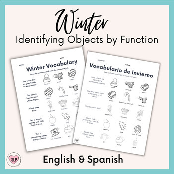Preview of Winter Identifying Objects by Function Worksheets in English & Spanish