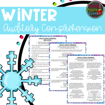 Preview of Winter Auditory Comprehension Pack