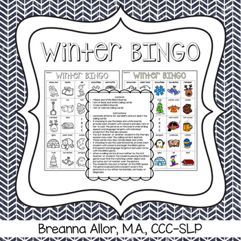 Preview of Winter BINGO Freebie