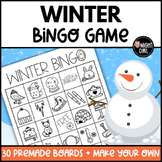 Winter BINGO Game - Make Your Own Winter BINGO & 30 Pre-Ma