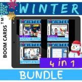 Winter BUNDLE 4 in 1 Boom Cards Distance Learning No Print