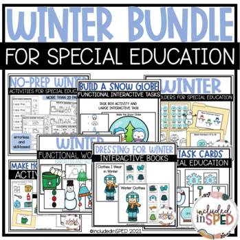 Preview of Winter BUNDLE for Special Education-Centers, Task Boxes, No Prep