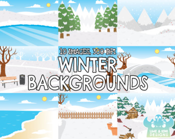 Preview of Winter Backgrounds Clipart (Lime and Kiwi Designs)