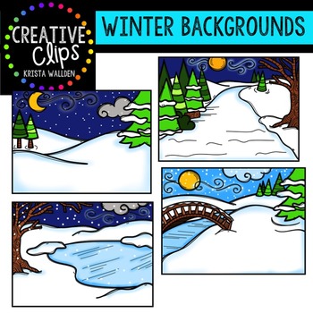 Preview of Winter Backgrounds {Creative Clips Digital Clipart}
