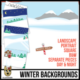 Winter Backgrounds Scenes Clip Art