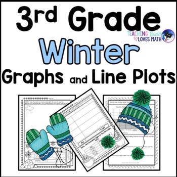 Preview of Winter Bar Graphs Picture Graphs and Line Plots 3rd Grade