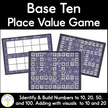 Preview of Winter Base Ten Place Value Ones and Tens Game