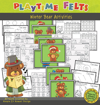 Winter Bears PreK Printable Worksheets by Playtime Felts | TpT