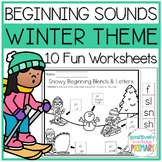 Winter Beginning Sound Labeling and Matching Worksheets