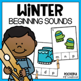 Winter Beginning Sounds Clip Cards