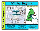 Winter Begins - Editable Resource Sampler Pack - 13 pages *n