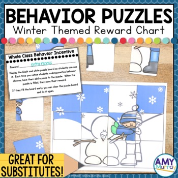 Winter Behavior Incentive Puzzles Whole Group Classroom Management