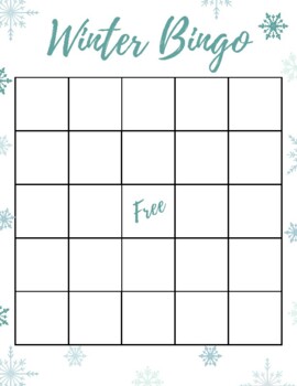 Winter Bingo by Miss Petey's Library | TPT