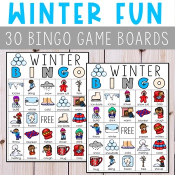 Winter Bingo Game Activity 30 Different Cards By Curriculum Kingdom