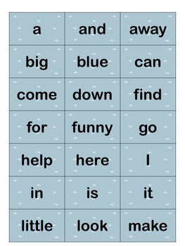 Winter Bingo High Frequency Words Game (Dolch Preprimer) | TpT