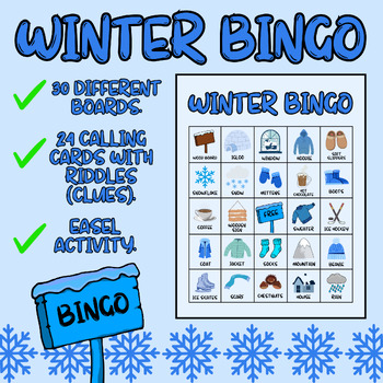 Preview of Winter Bingo Game - Educational and Engaging Winter Season Activity for Kids!