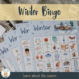 Winter Bingo Game - Learn About Seasons - Vocabulary Build