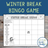 Winter Bingo Game | Winter Break Bingo