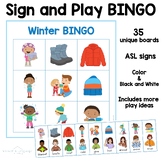 Winter Bingo Game | 35 Winter Bingo Cards with ASL Sign La